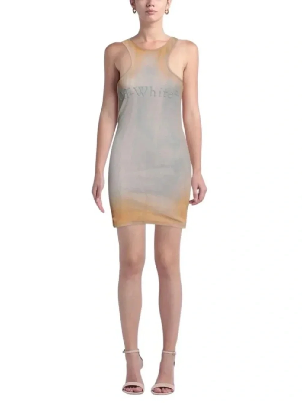 NWT Off-White Laundry Rib Racing Mini Dress Gradient Beige Size 40 (US S) - $650